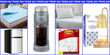collage of dorm essentials that are on sale for amazon prime day 2025
