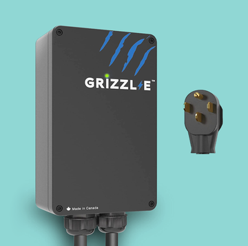 grizzle ev charger on a blue background