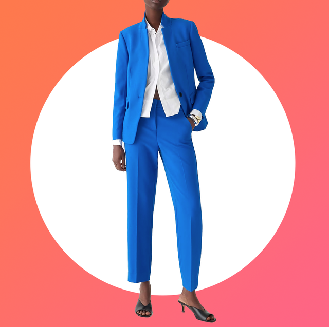 Royal Blue Women Suit Pants 2-Piece Set Formal Business Party Ladies Office  Wear