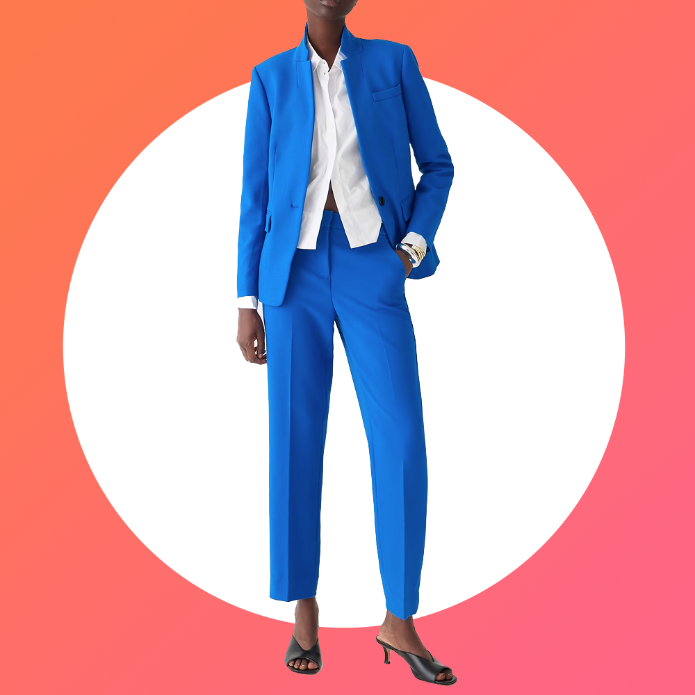 Royal Blue Formal Pants Suit With Single Breasted Blazer and Straight Pants  High Waist, Blue Blazer Trouser Suit for Women -  Canada