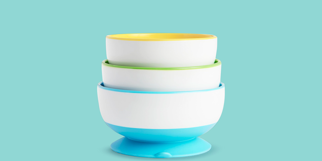 Avanchy Silicone Suction Divided Baby Bowl + Lid Green