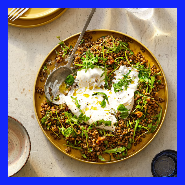herby lentil and burrata salad