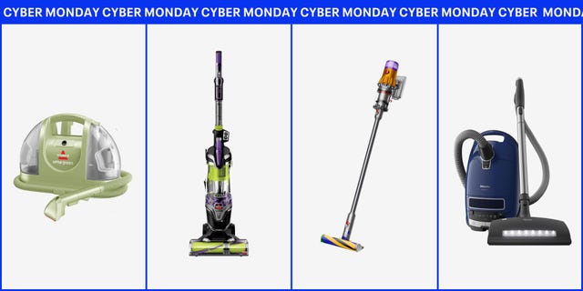 various vacuum cleaners lined up for sale on cyber monday