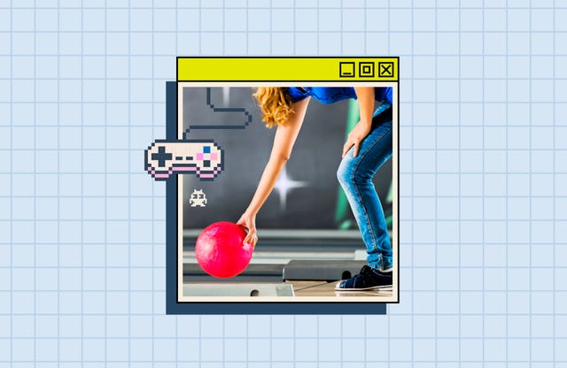 interactive design combining bowling and video game elements