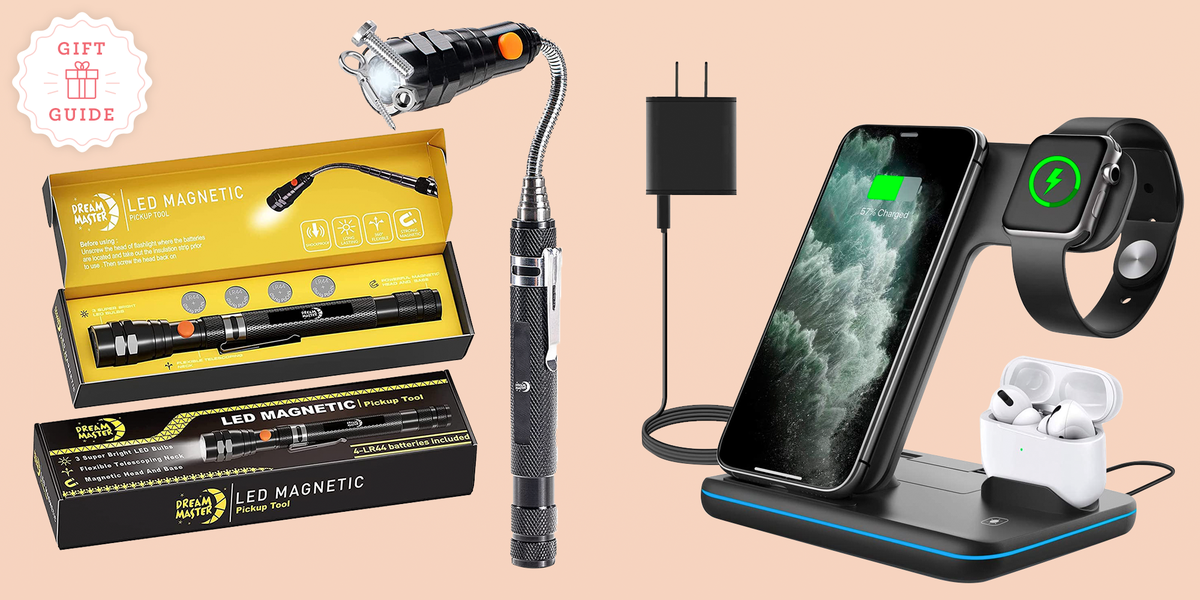 father's day gifts for grandpa, led magnetic pickup tool and wireless charging station