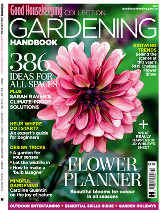 gardening handbook cover featuring a prominent flower