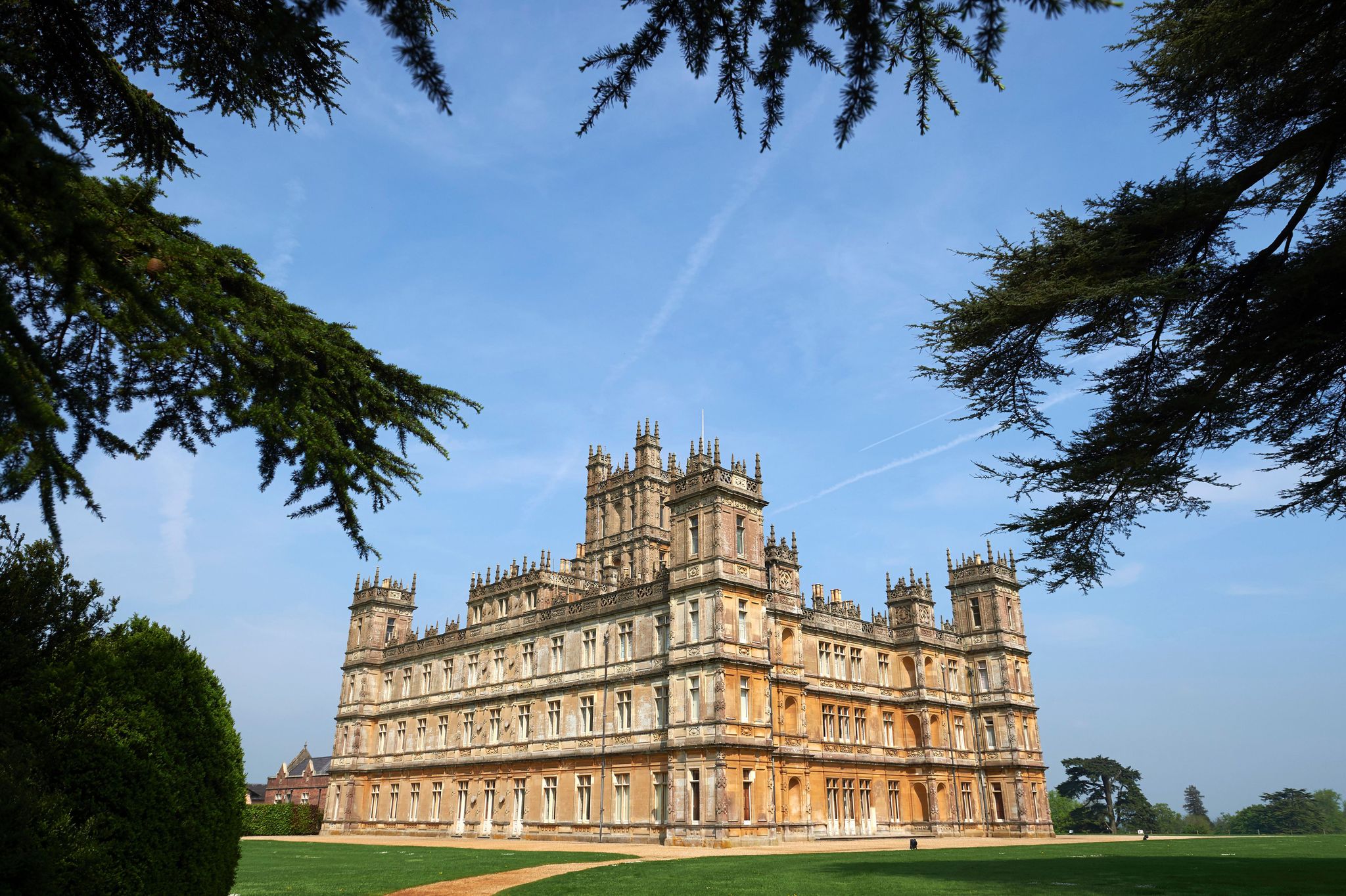 highclere castle in highclere, hampshire, which is the set of downton abbey