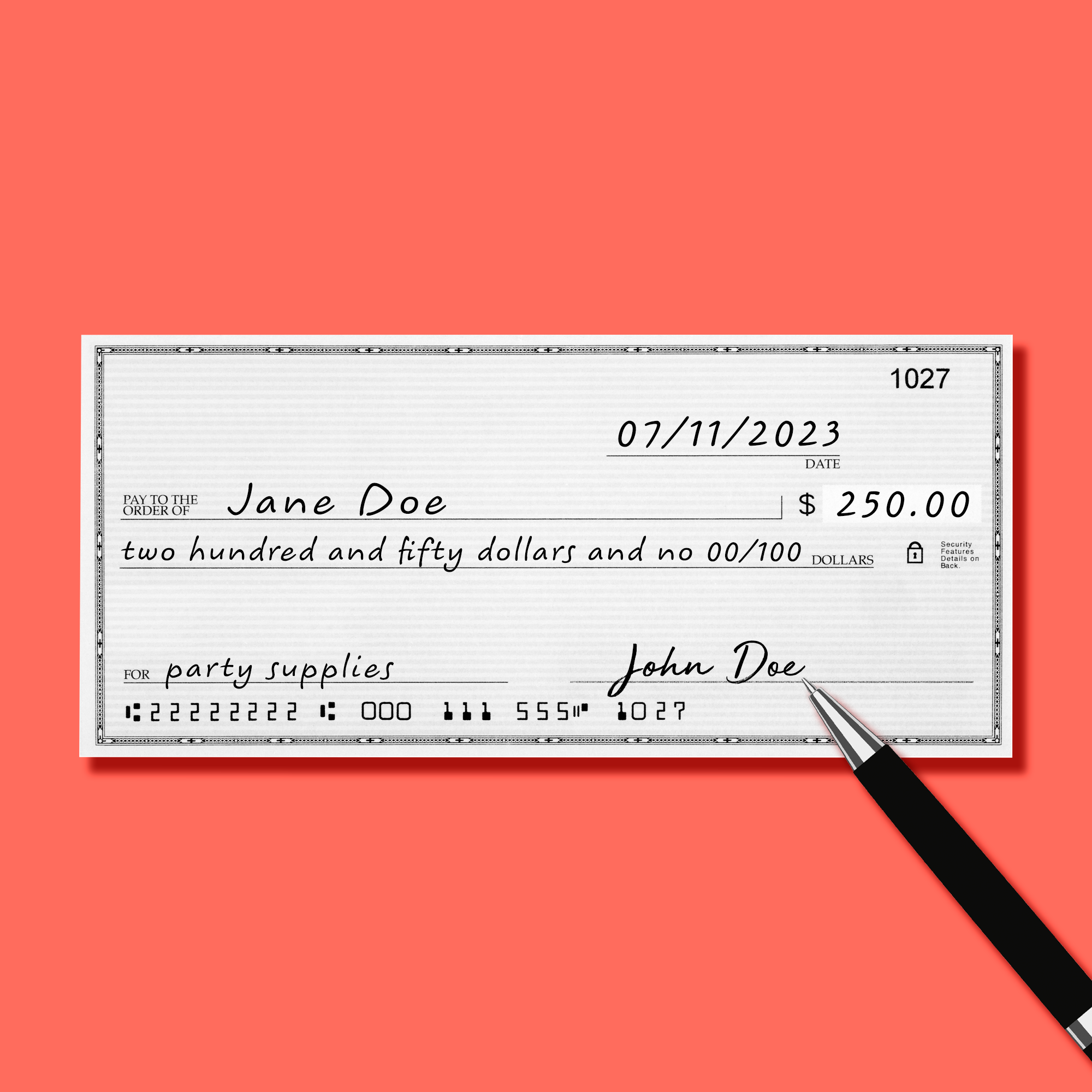 How to Write A Check: Fill Out A Check