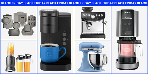 various kitchen appliances and bakeware displayed for promotion