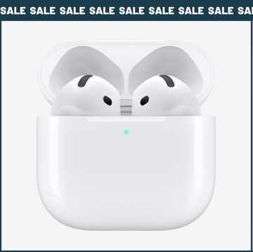 labor day airpods deals 2025 a pair of airpods and a person wearing over ear headphones