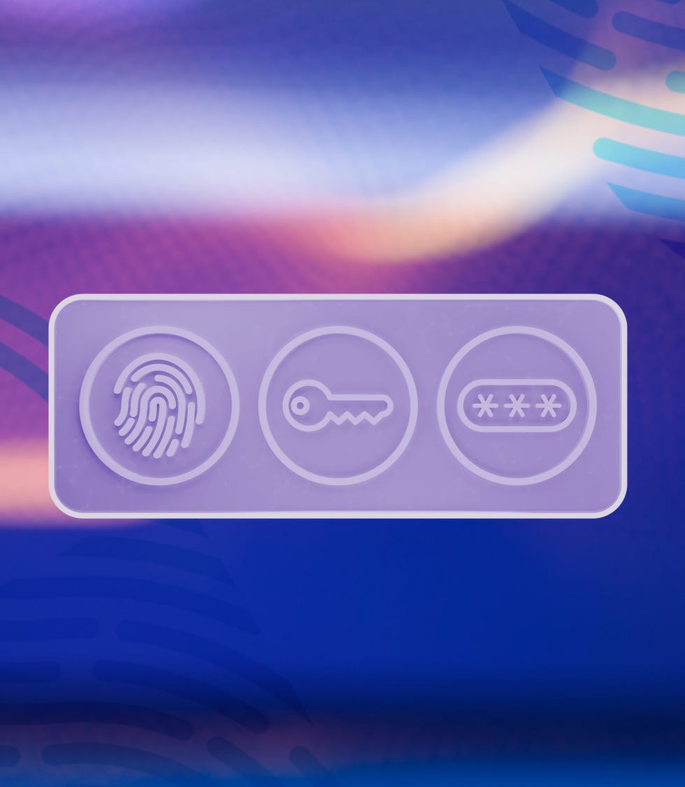 internet security icons on blue and purple background