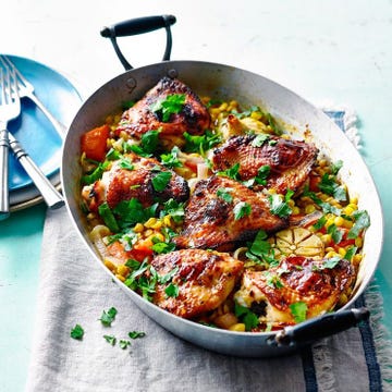saffron and honey chicken traybake
