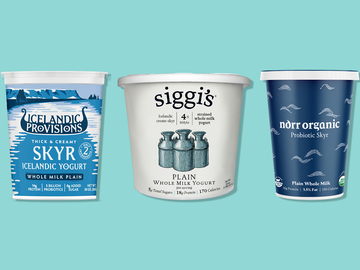 three tubs of skyr yogurt
