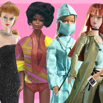six different barbie dolls