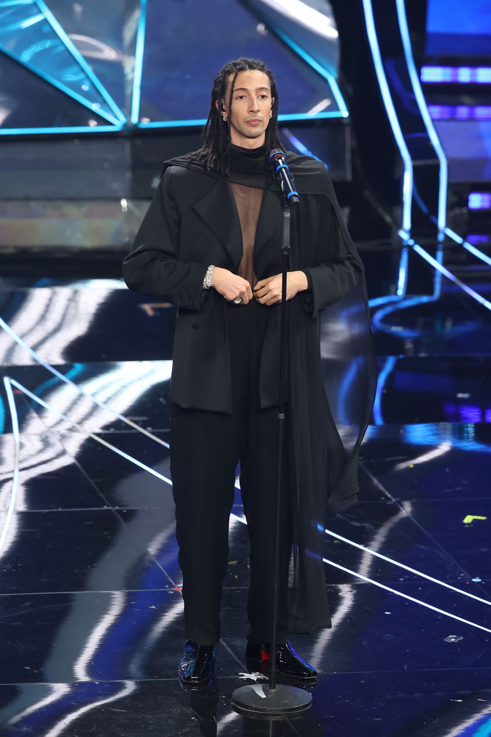 sanremo, italy february 09 ghali attends the 74th sanremo music festival 2024 at teatro ariston on february 09, 2024 in sanremo, italy photo by daniele venturellidaniele venturelligetty images
