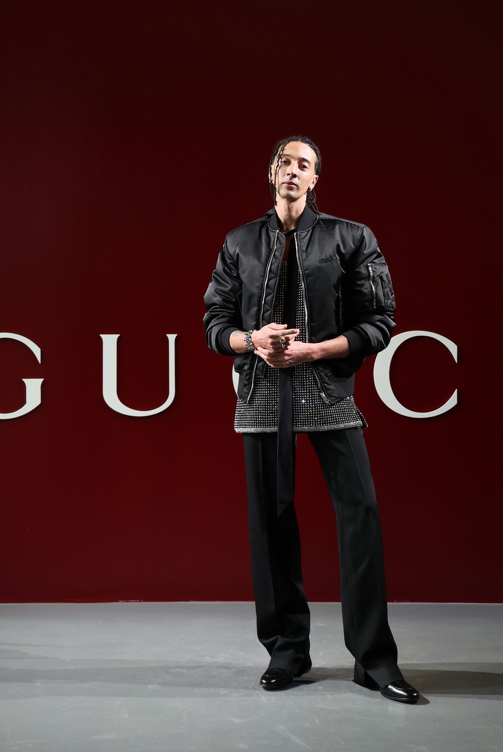 milan, italy february 23 ghali attends the gucci womens fall winter 2024 fashion show during milan fashion week womenswear fallwinter 2024 2025 at fonderia carlo macchi on february 23, 2024 in milan, italy photo by vittorio zunino celottogetty images for gucci