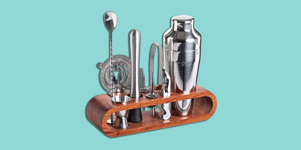 NEW] Cocktail Shaker Set, (5-Piece) Stainless Steel Drink Mixer Includes  Zester