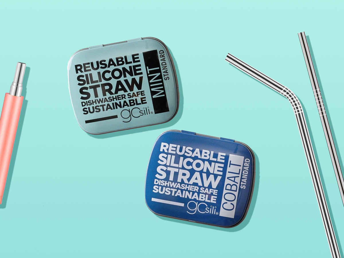 Reusable Glass Straw & Fabric Travel Case Set
