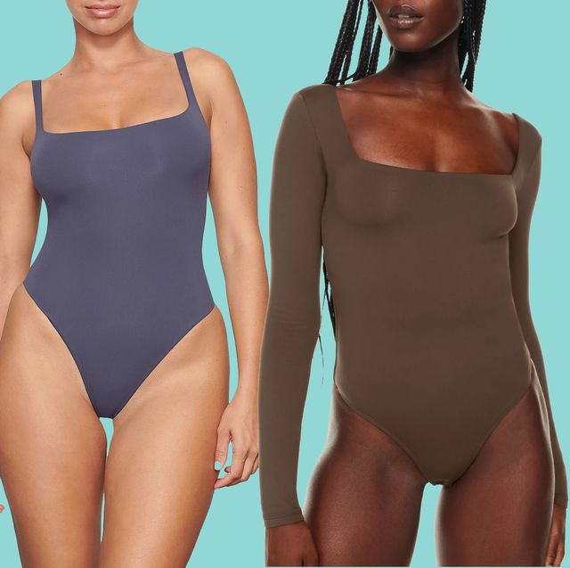 Sculpting Bodysuit With Thin Straps Sky Blue