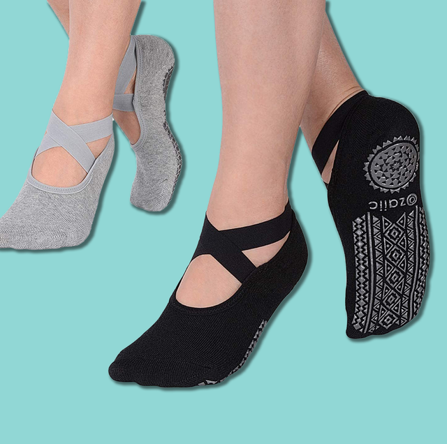 Women Non Slip Yoga Shoes Pilates Grip Socks Toeless Socks Foot