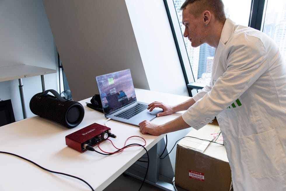 an expert at the good housekeeping institute tests wireless speakers