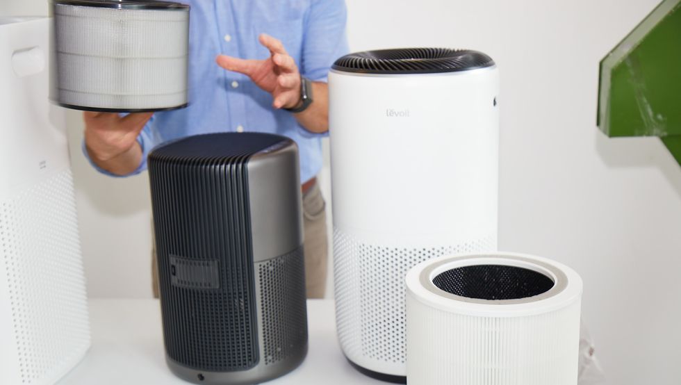 a new batch of air purifiers is ready for testing by experts at the good housekeeping institute