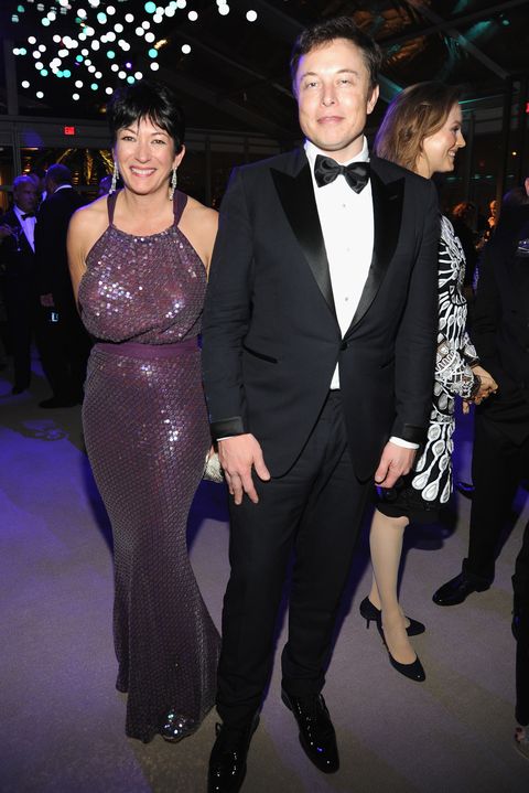 Ghislaine Maxwell and Elon Musk at the 2014 Vanity Fair Oscars party. 