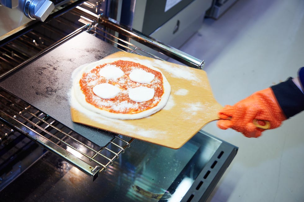 a pizza on a pan