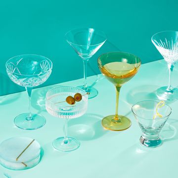 a group of martini glasses