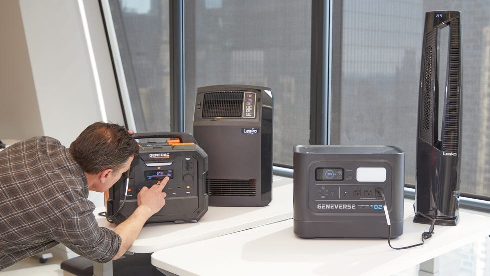 solar generator testing a good housekeeping institute expert tests the capacity of solar generators by using the devices to power space heaters