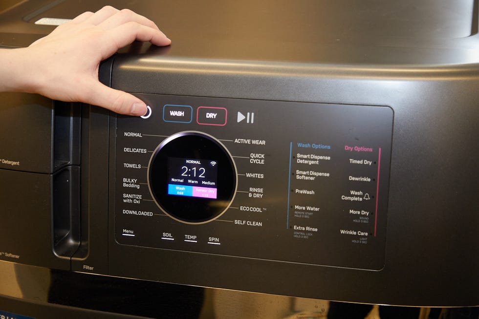 best combo washer and dryer tester selecting a cycle