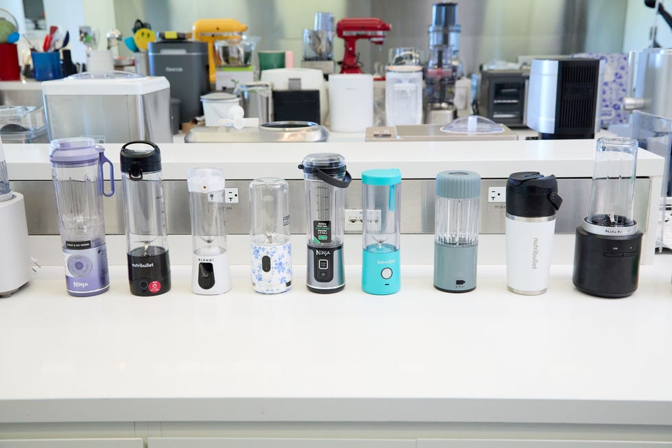 portable blenders side by side on lab countertop