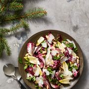 radicchio salad with white beans in beautiful bowl