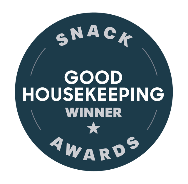 badge indicating a snack product has won a good housekeeping award