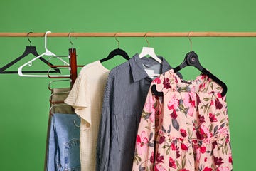 hangers with and without clothes