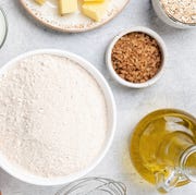 overhead shot of veganbaking ingredients overhead shot of veganbaking ingredients
