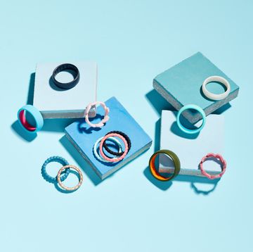 silicone rings on a blue background