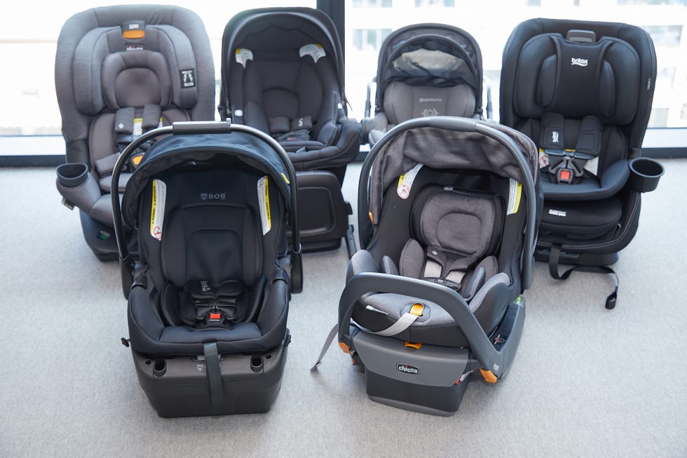 a group of six car seats at the good housekeeping institute