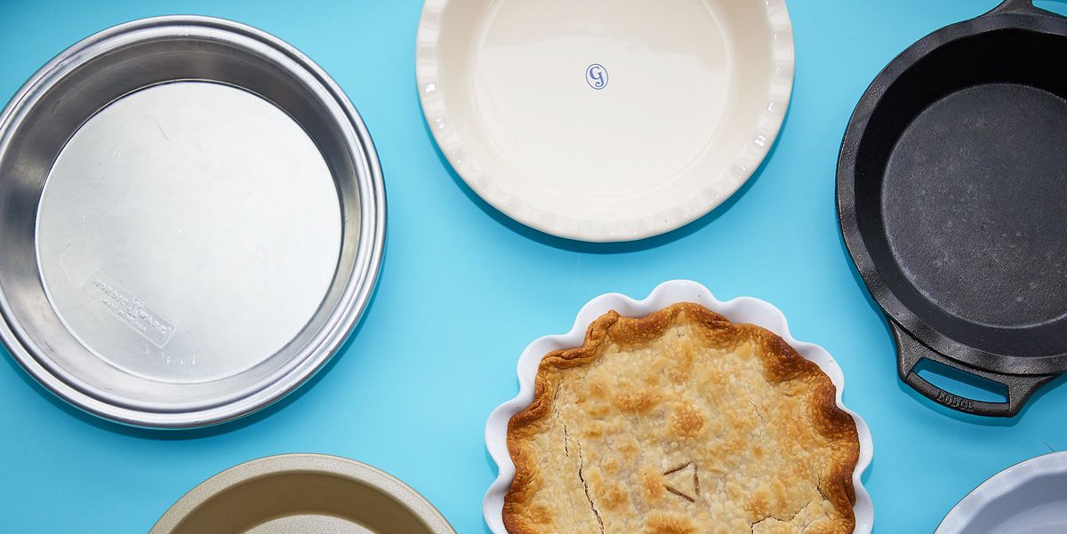 best pie pans on blue background