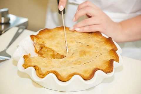 cutting into a pie picture
