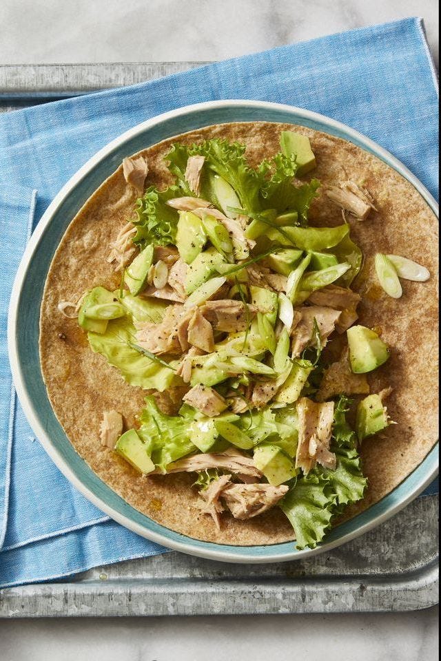 avocado and tuna salad wraps
