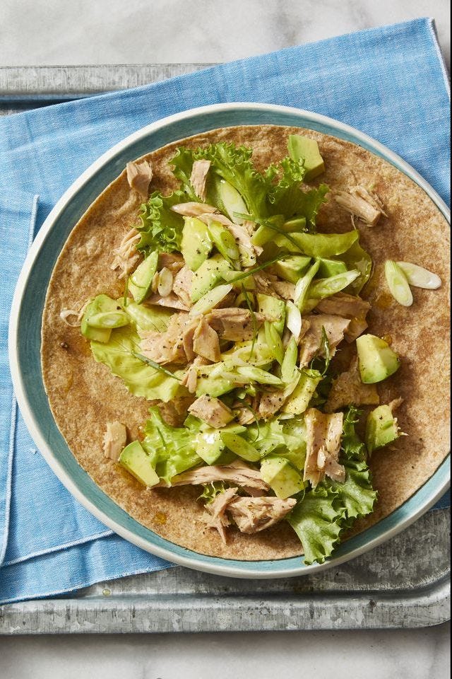 avocado and tuna salad wraps