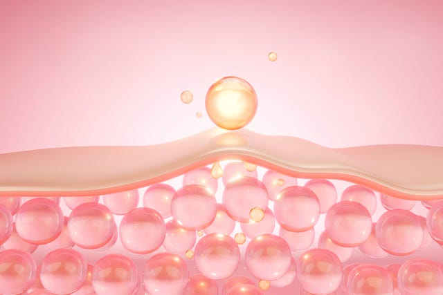 serum water drop and through skin layer to repair wrinkle and saggy 3d rendering