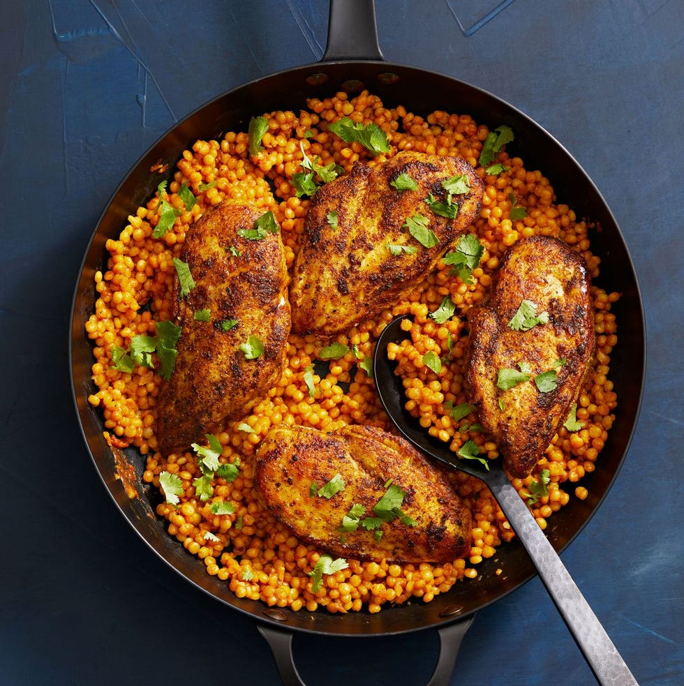 moroccan spiced skillet chicken and couscous