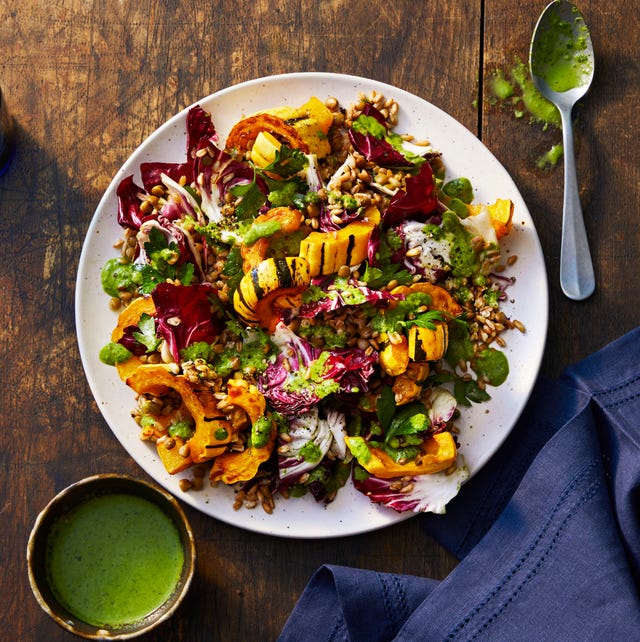 roasted delicata squash and farro salad roasted delicata squash and farro salad