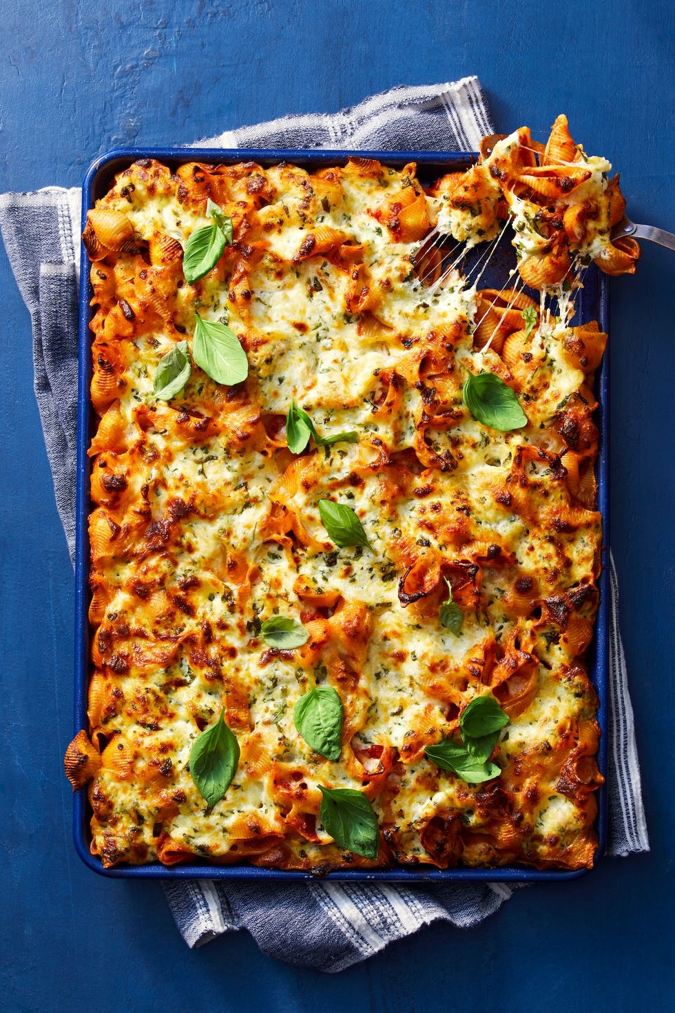 unstuffed shells on a sheet tray