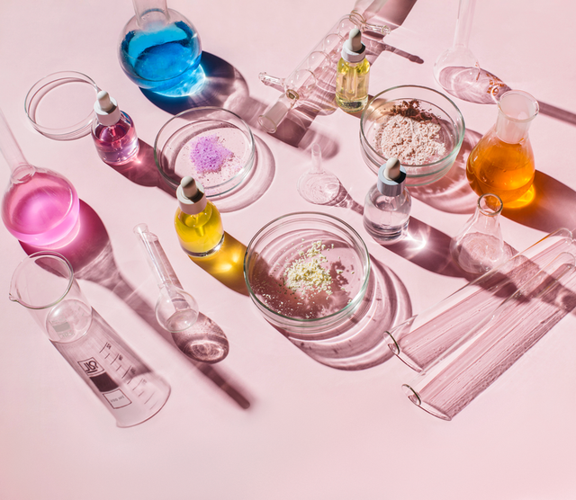 a table with many different objects on it
