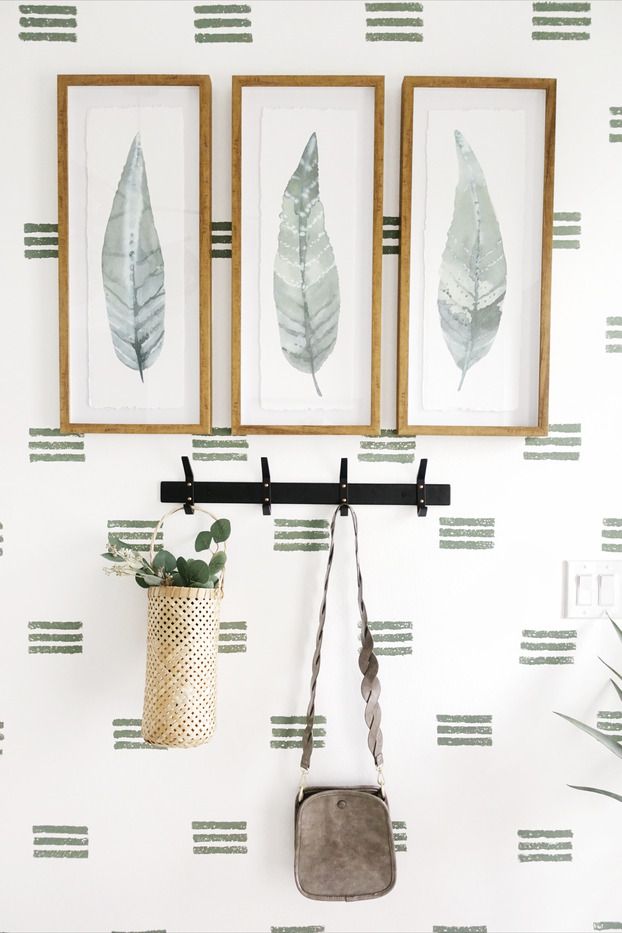 adult craft ideas, framed leaf prints in the entryway