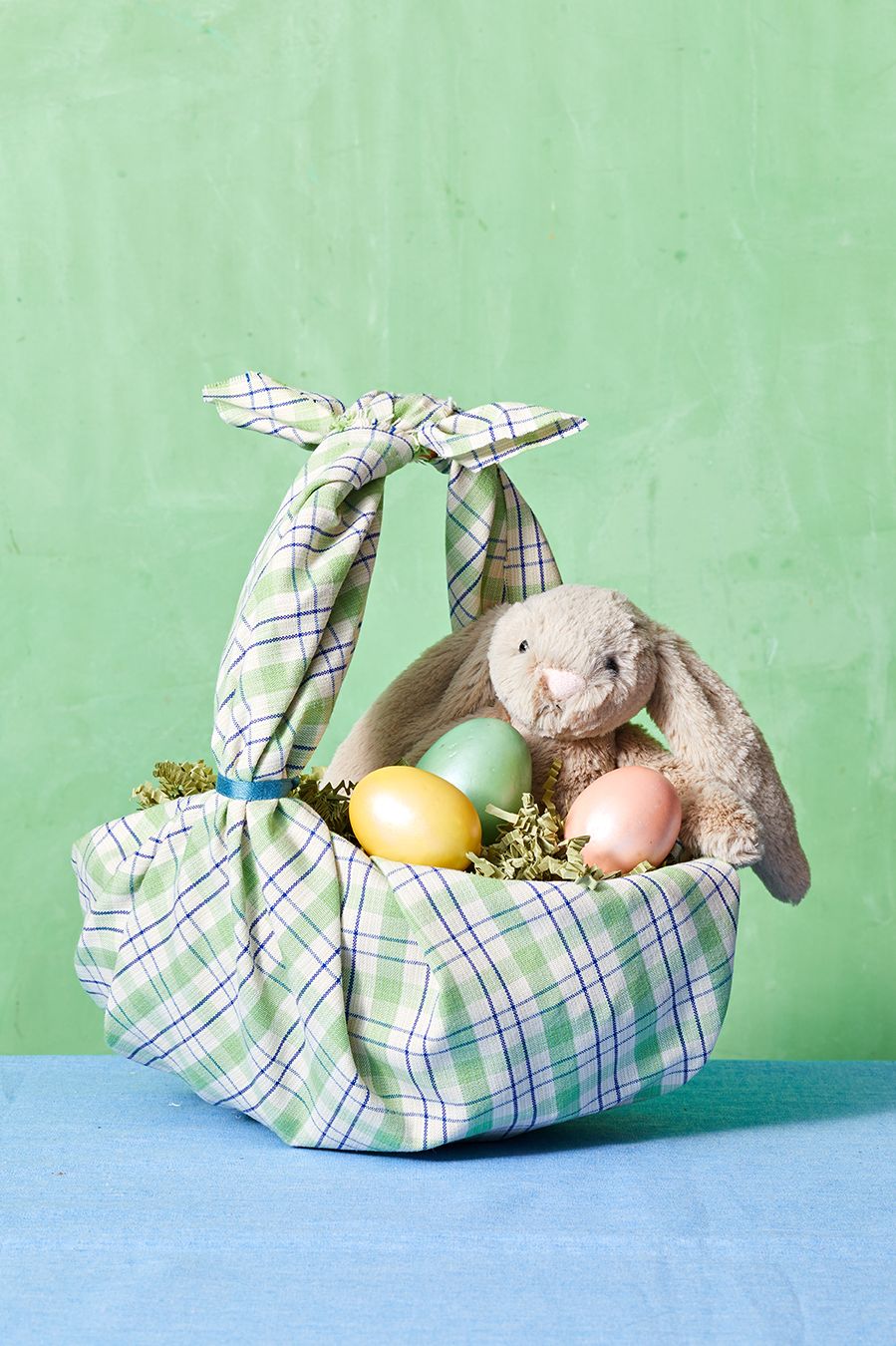 easter decoration ideas fabric wrapped basket