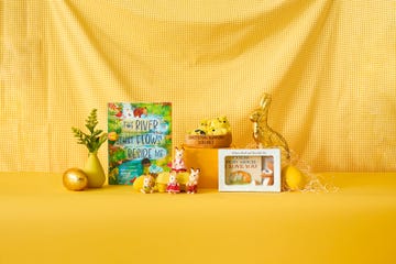 easter gifts for kids on yellow background